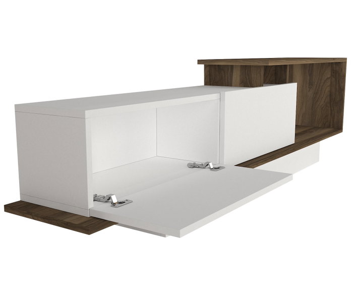 Hanah Home Asos Mueble de TV Blanco y Nogal Hanah Home Asos Mueble de TV Blanco y Nogal